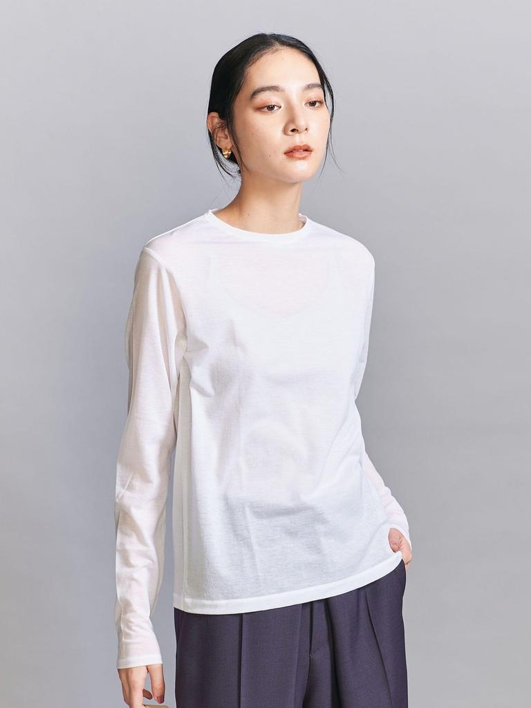Beauty Youth United Arrows Cotton Nylon Jersey Sheer Crew Neck OFF WHITE FREE & T-Shirt, 16122995359, 0300, (03),