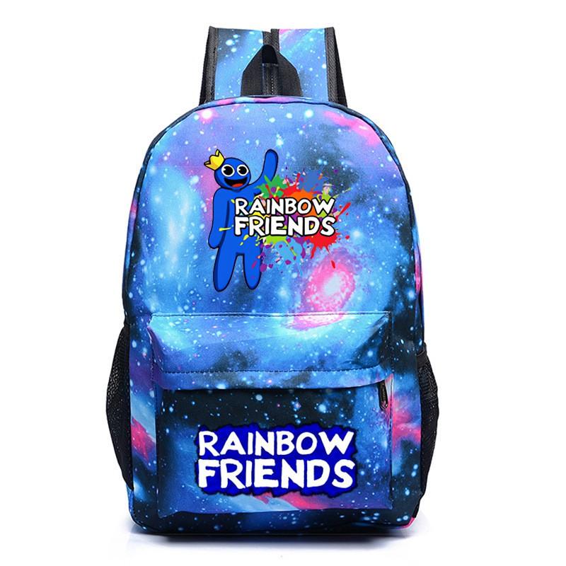 Rainbow Friends Cartoon School Backpack Kids Boys Girls Lightweight Oxford Fabric Bookbag With Ergonomic Shoulder Straps