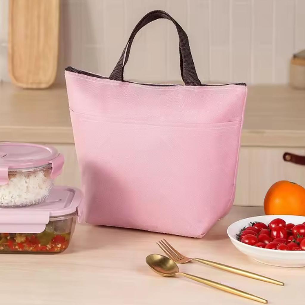 1pc-Portable and Durable Zipper Fresh-keeping and Heat-insulating Lunch Bag Picnic Bag Ice Bag Bento Bag