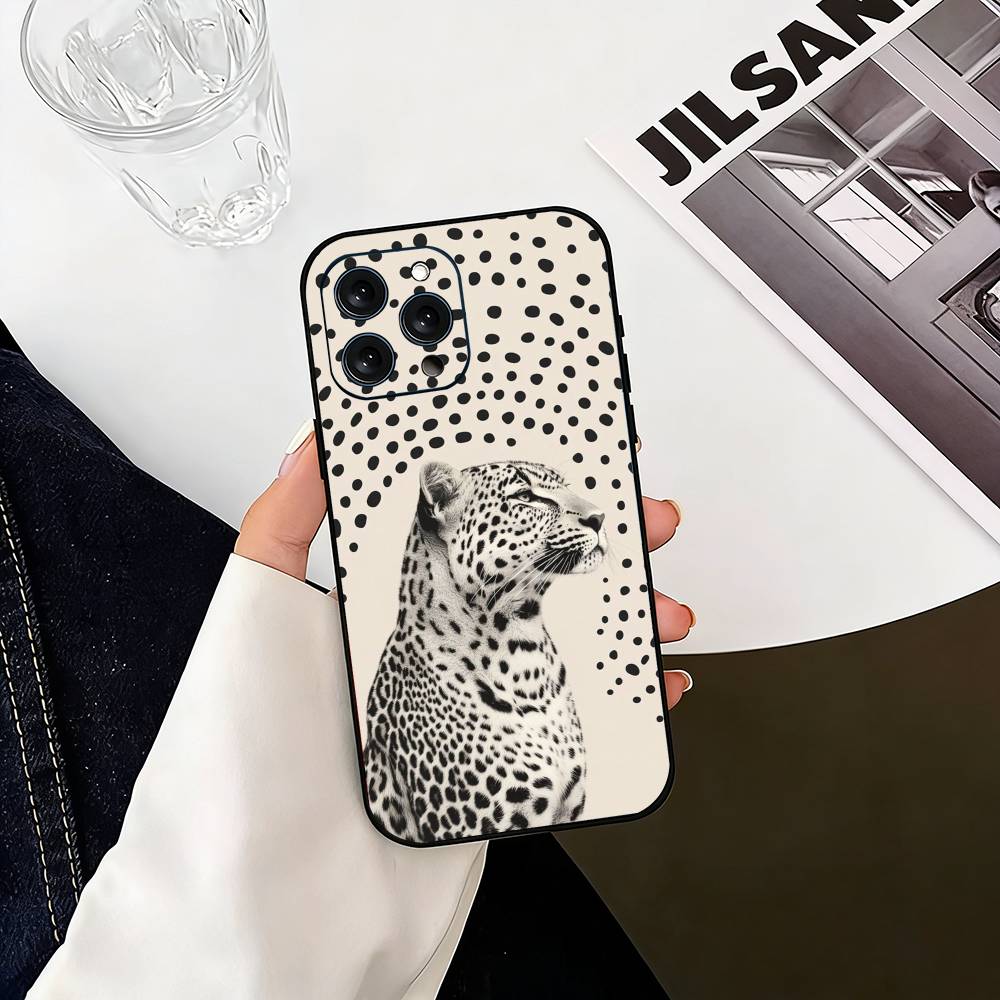 Artistic Leopard  Phone Case Silicone Soft For IPhone 17 16 15 14 13 12 11 X XR Plus Pro Max Plus