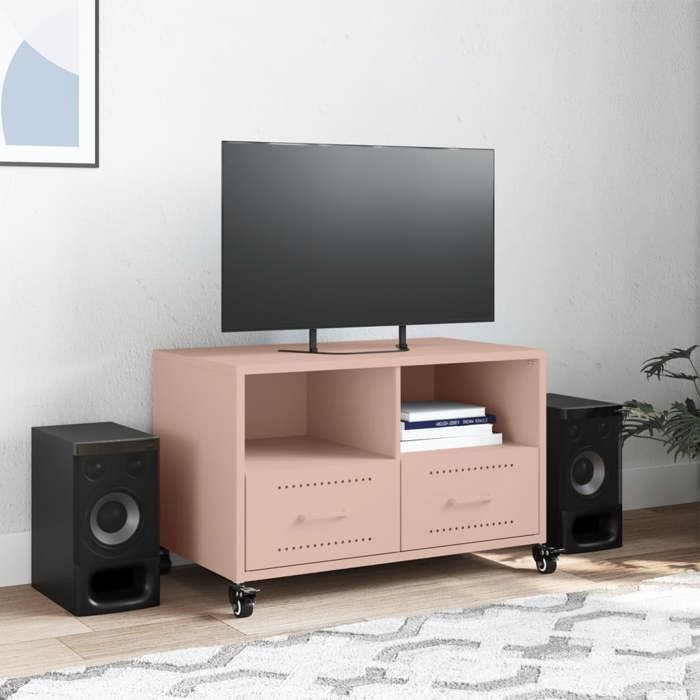 VidaXL TV Cabinet, Television Stand with Drawers and Shelves, TV Stand with Living Room Storage, Pink 846699