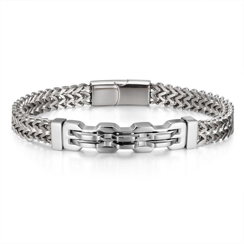 Персонализированный Модный Трендовый Браслет Из Нержавеющей Стали Простой Универсальный Мужской Наручный Аксессуар
