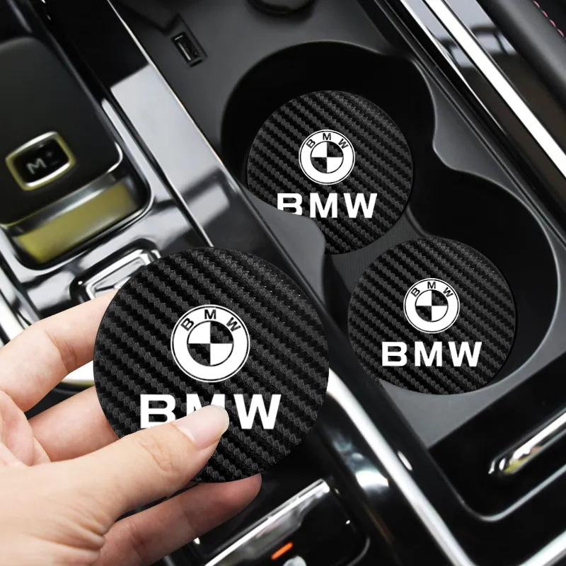 2Pcs Car Coaster Water Cup Mat Non-Slip Pad For BMW E91 E28 X3 X1 Performance F30 F40 F10 E90 F20 E46 E60 E70 E39 E36 E87 X7 E92 KS6