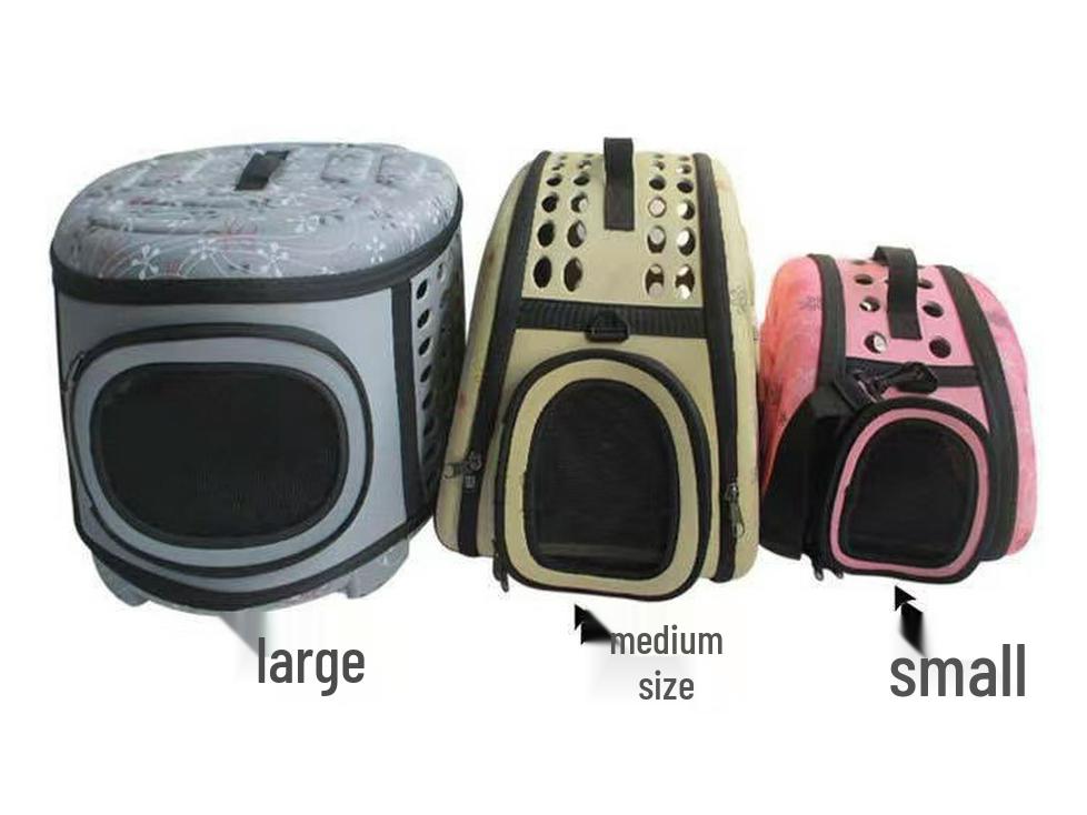 Foldable Crossbody Pet Carrier Backpack - Large Capacity, Breathable Cat & Dog Bag