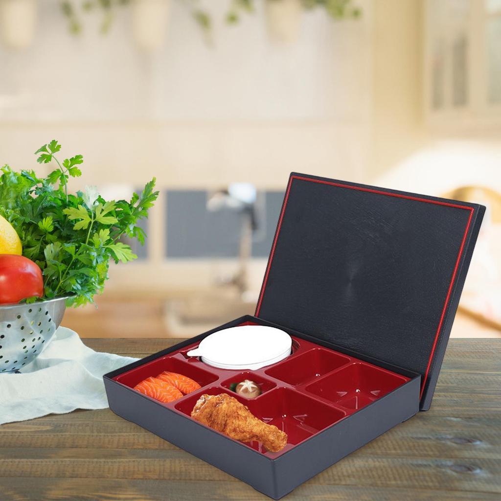 Japanese Style Bento Box Meal Prep Container Fruits with Bowl 6 Compartments Sealed Lunch