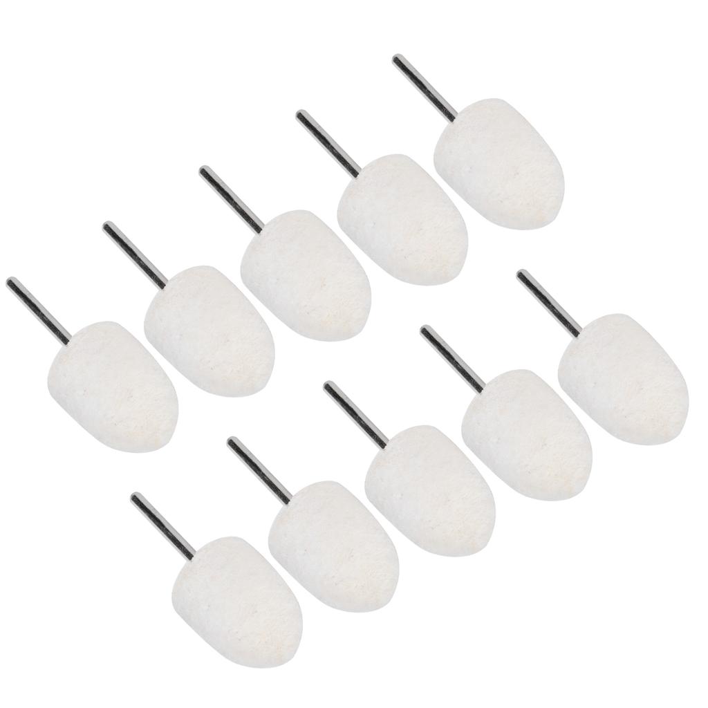 10pcs 0.6in Wool Grinding Head Portable Polishing Buffing Tools for Jewelry Jades Metal Glass