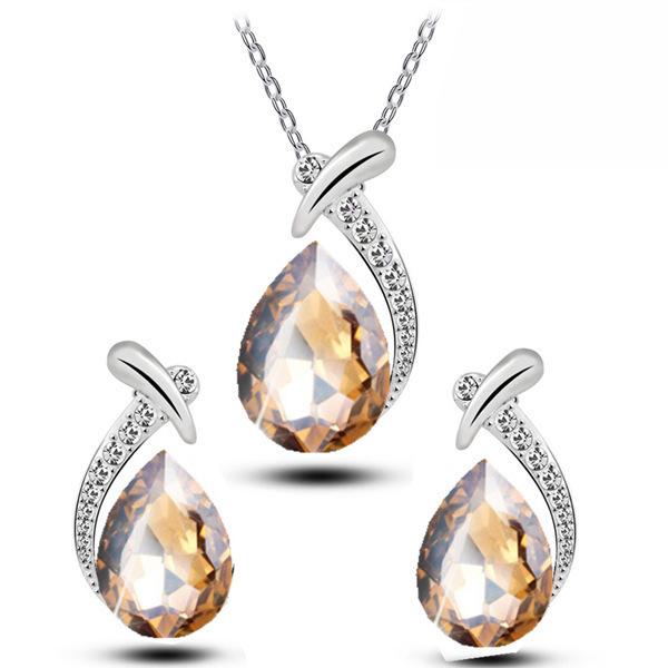 Women‘s Rhinestone Collarbone Chain, Elegant Crystal Mermaid-Themed Jewelry Set with Earrings