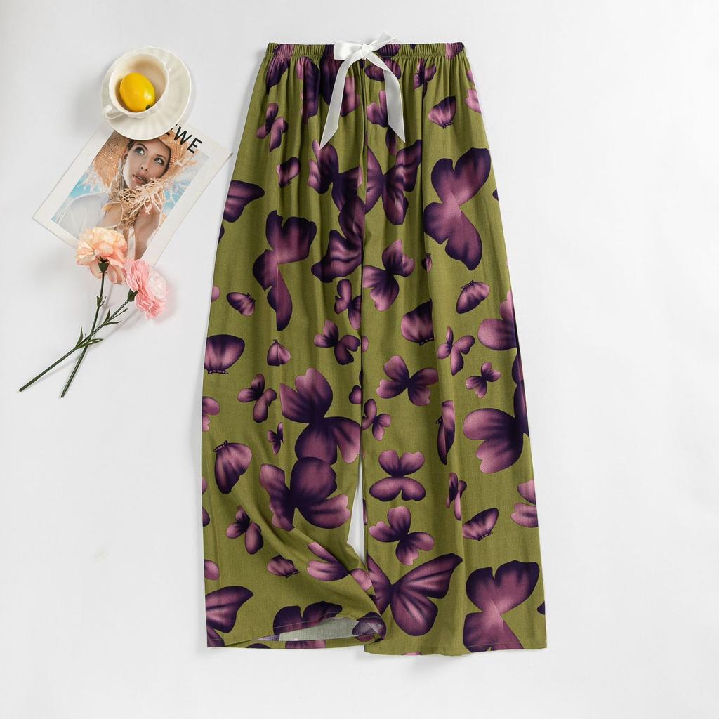 Cotton Silk Pajama Pants for Women, New Summer Style, Thin Cotton Casual Pants, Can Be Worn Outside, Large Size Home Pants