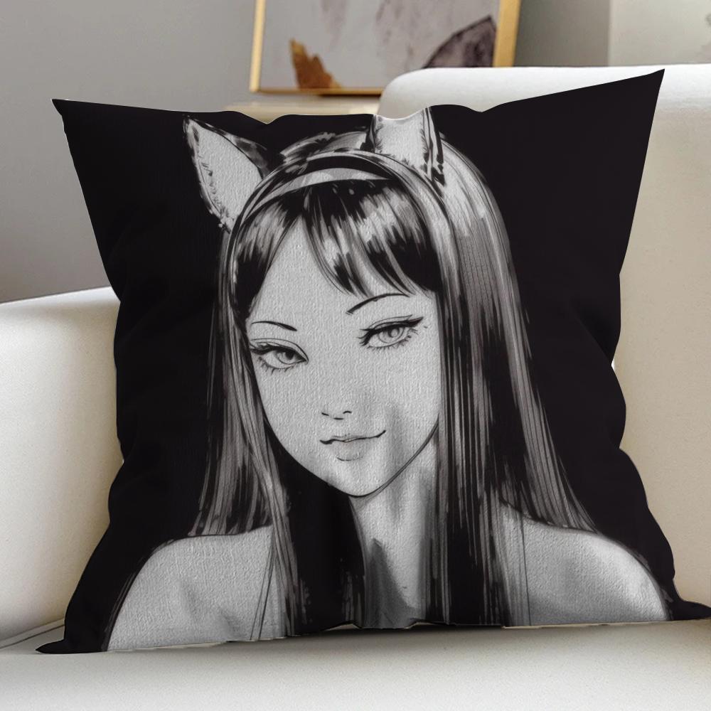 Japan Manga Junji Ito Tomie Personalized Picture Text Home Decorative Pillows Household Gifts 45x45cm