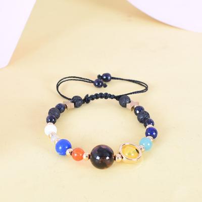Planetenarmband, verstellbar, Perlen, acht Planeten, handgewebt, bunt, dekorativer Schmuck, Geschenk für Männer und Frauen, kosmisch