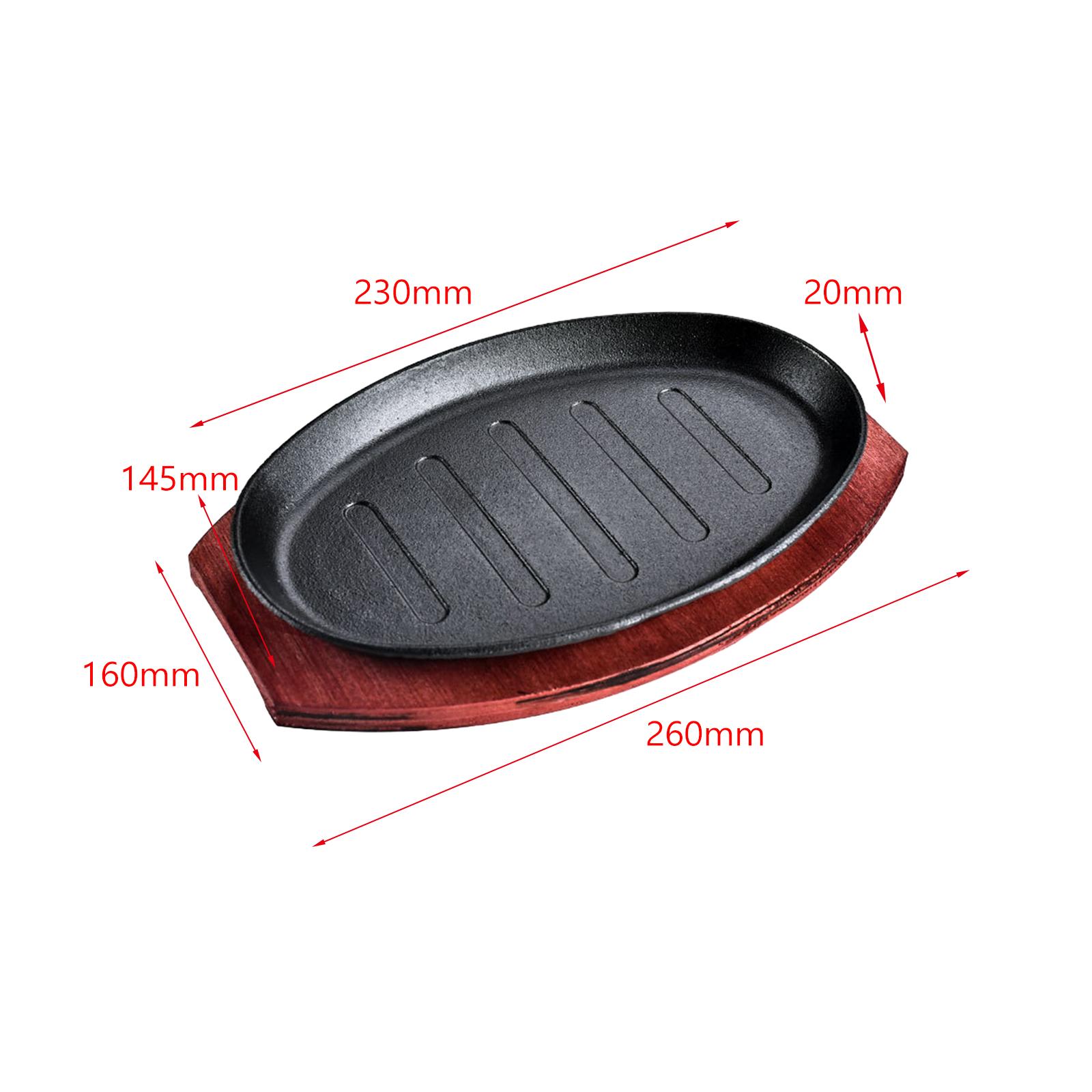 Griddle Steak Fry Plate Vegetables Grill Pan Server Platter BBQ Grilling Pan Skillet Hot Plate Fajita Pan for Home Cooking