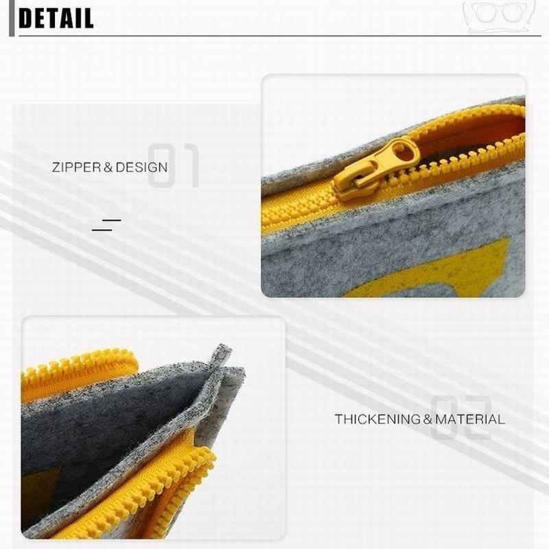 Multifunctional Personality Cosmetic Bag Unisex Soft Zipper Wool Felt Cloth Eyewear Accessories Glasses Bag.