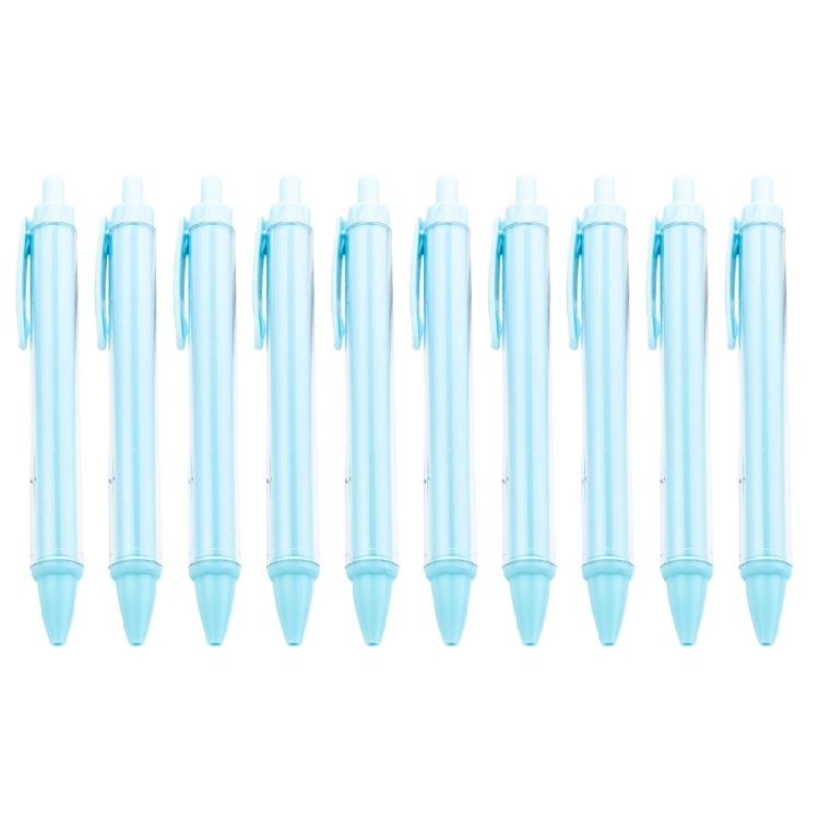 10Pcs Retractable Ballpoint Pen Plastic Ballpoint Pen Press to Open Close Ergonomic Grip Writing Pen for Students