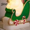 Christmas Cat Night Light Sleigh Light Synthetic Resin Decorative LED Indoor Party Decor USB Powered Lighted Figurine for Festive Holiday Cute Animal