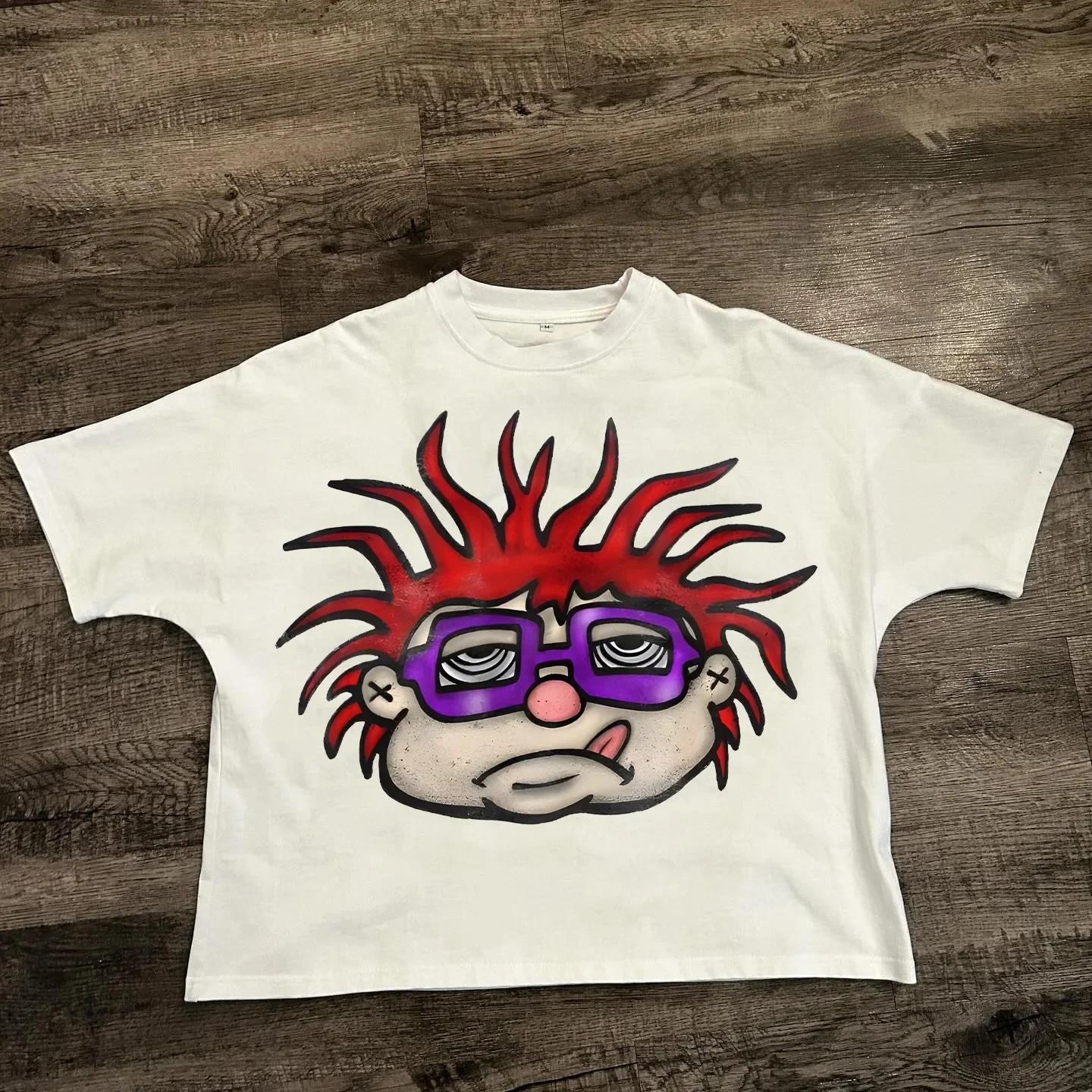 Cartoon Graphic Mens Y2KT Shirt Retro Character Streetwear Cotton Tee S-4XL 2XL