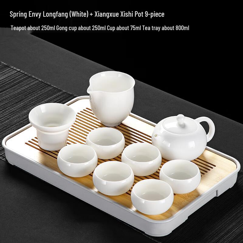 Naijiang Luxury Mutton Fat Jade White Porcelain Kung Fu Tea Set