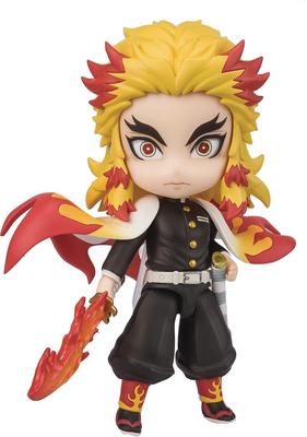 TAMASHII NATIONS Figuarts Mini Demon Slayer: Kimetsu No Yaiba Rengoku Kyojuro Flame Breathing, Approximately 90mm, PVC & ABS Painted Action Figure
