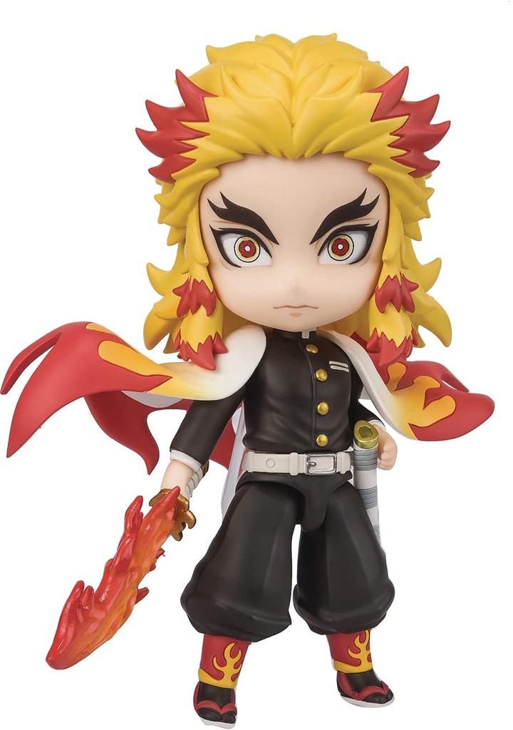 TAMASHII NATIONS Figuarts mini Demon Slayer: Kimetsu no Yaiba Rengoku Kyojuro Flame Breathing, approximately 90mm, PVC & ABS painted action figure