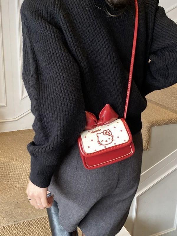 Hello Kitty Cartoon Pu Shoulder Bag For Women And Girls With Adjustable Strap