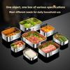 304 Stainless Steel Crisper with Lid Large Capacity Refrigerator Storage Box Food Grade Picnic Portable Box Sealed Lunch Box
