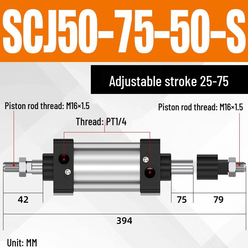SCJ Adjustable Stroke High Thrust Pneumatic Cylinder SCJ32-160