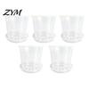 Breathable Plant Pots for Rootlets Clear Plastic Orchid Pot with Saucer, Repotting Supplies Drainage Holes, Ventilated Flower Rose, Phalaenopsis,