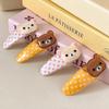 2pcs Cute Cartoon Polka Dot Bear Bb Clip, Sweet And Easy Bear Side Notch Clip Hair Accessory
