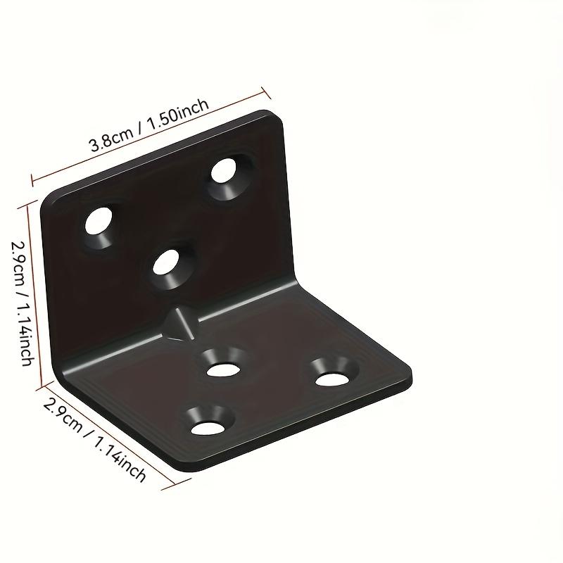 70pcs Black L-Shaped Iron Corner Brackets 6-Hole Right Angle Supports for Furniture Repair Table Chairs Bed Frame