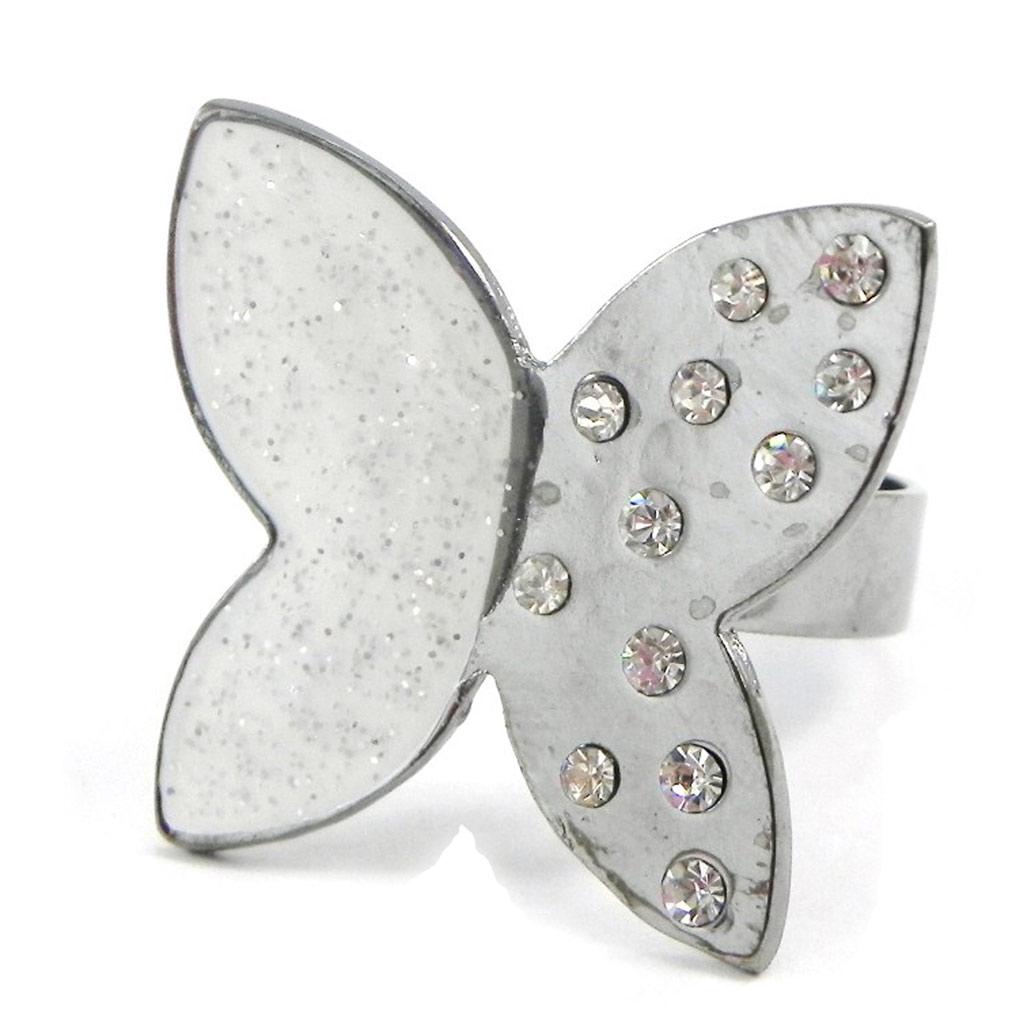 NOA [I2118] - Gray 'Crystal Butterfly' Designer Ring