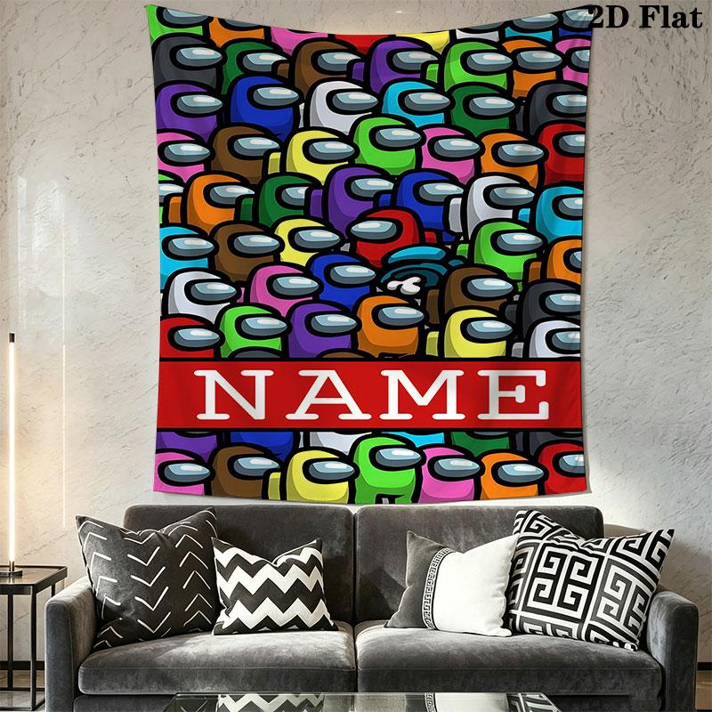 Custom Among Us Wall Hanging Printed Fabric Blanket Decorative Tapestries for Bedroom Living Room Home Decor