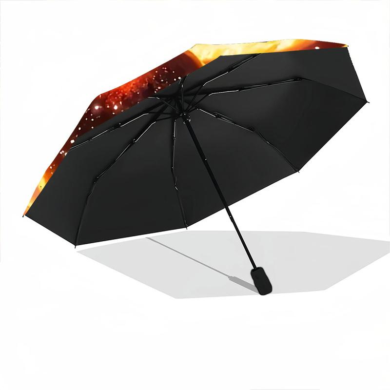 1pc Flaming Heart Wings Umbrella Automatic Opening/Closing, Foldable Design, Outdoor, Festival Gift for Fans, Travelers, Daily Use.R078