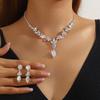 Elegant Crystal Necklace & Earrings Set for Weddings and Banquets