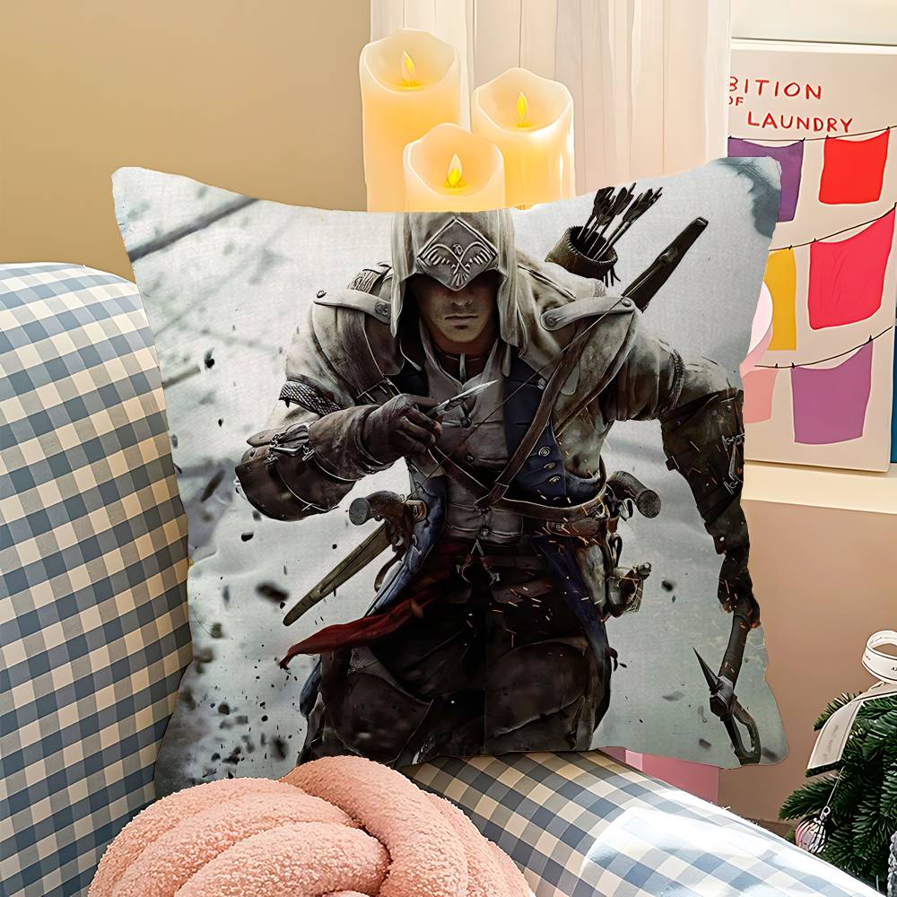 Game Classic A-Assassins Cool C-Creed Cushion Cover Polyester Sofa Cushions Decorative Throw Pillows Home Decoration Pillowcover