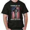Stand with the Flag Kneel with the Cross Mens Casual Crewneck 100% Cotton T-shirt Mens Womens Tees Tops Tees