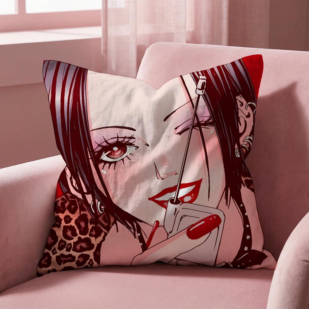 Anime N-N-NANA Cushion Cover Multi-Scene Pillow Cover for Home & Car - Reversible, Soft & Durable for Daily Use