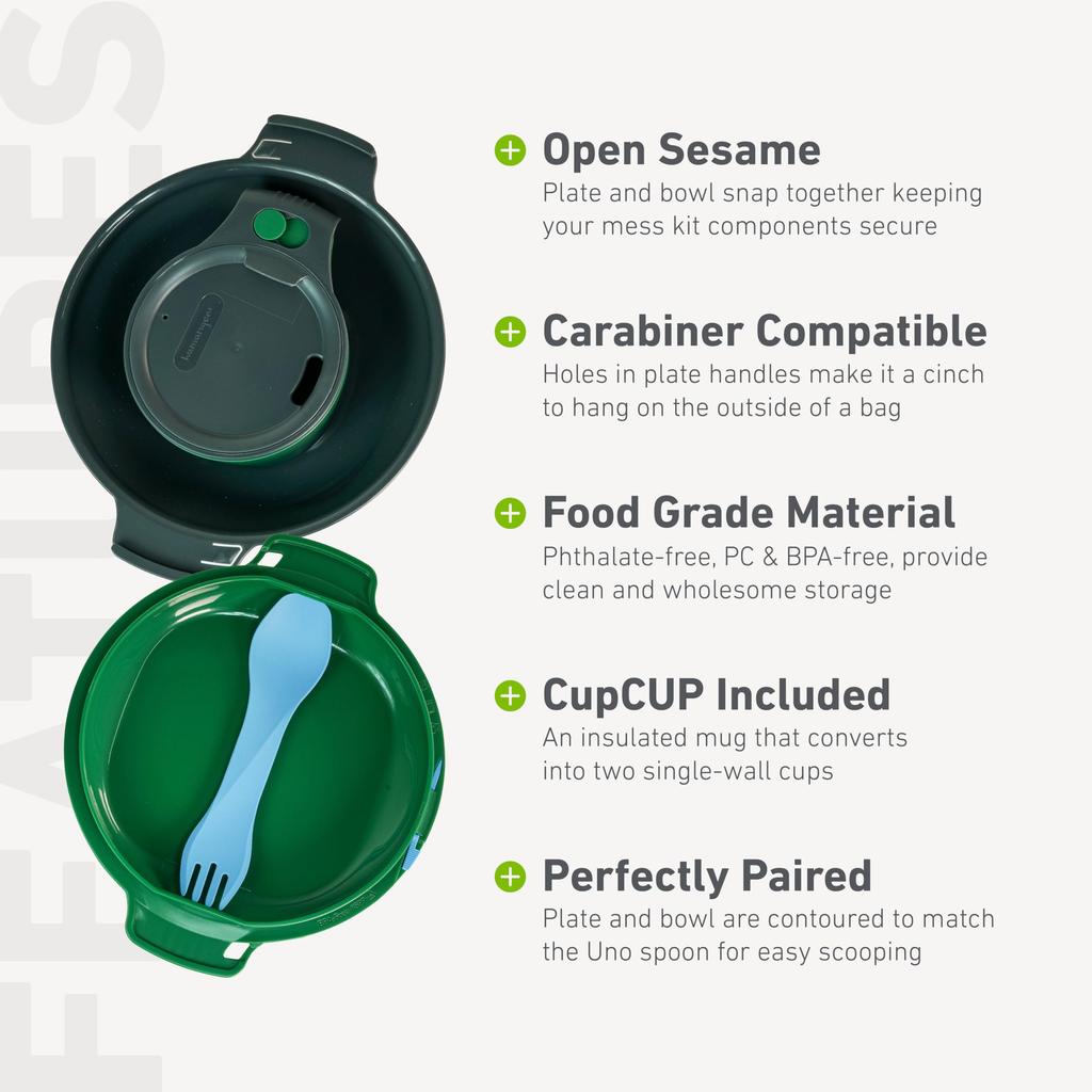 Humangear GoKit 7 Tools Lehká sada Camping Mess Kit s přenosným izolovaným campingovým náčiním a párátky Perfektní pro kempování na cestách Deluxe