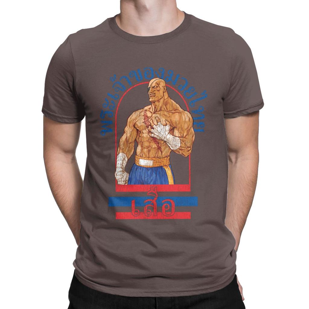 Sagat God Of Muay Thai Gym street fighter thai boxing Men's T Shirt Short Sleeve Crew Neck T-Shirt 100% Cotton Plus Size Tops