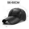 Autumn Winter PU Baseball Cap Outdoor Velvet Warm Cap Middle-Aged Old Man Cap