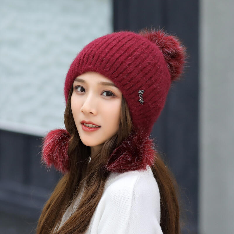 Ветреная шапка из ангорского меха (Женский) (4 цвета) Beige_1236803