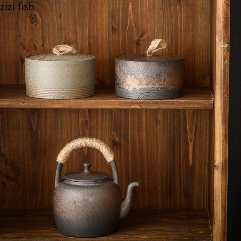 Barattolo di ceramica per conservare il tè, contenitore per il tè, contenitore per il tè, organizzatore per il tè, barattolo per caramelle, scatola per alimenti, barattoli decorativi, barattolo per il tè, contenitore per cereali