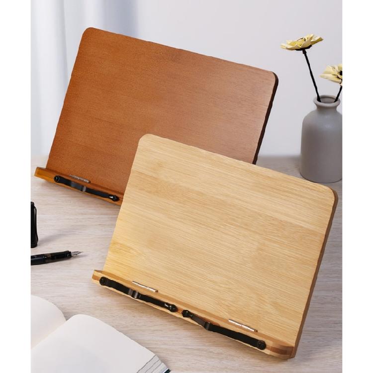 Wood Textbook Book Stand 6 Angles Adjustable Book Holder with Metal Page Clips for Music Scores Cook Recipe Tablet