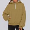 Women's Fashionable Solid Color Hooded Long Sleeved Sports Casual Pullover Sweatshirt Top