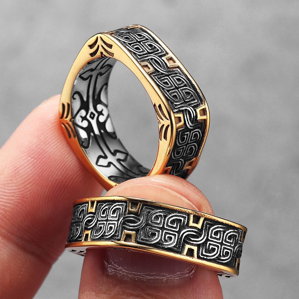Retro Classical Stainless Steel Rings Punk Fashion Jewelry Gift for Men Women Dropshipping