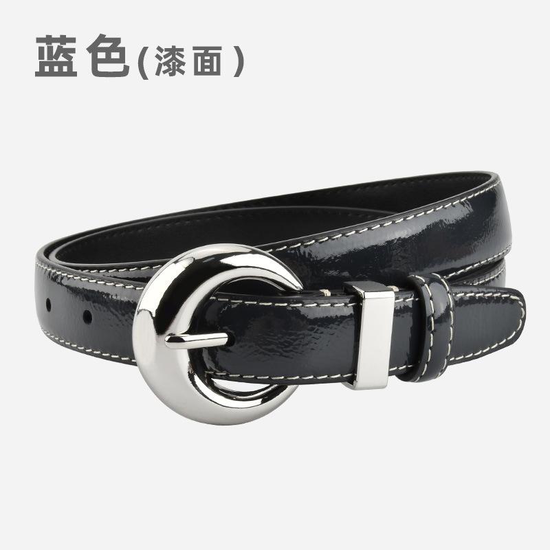 Lacquered Belt Women'S First Layer Cowhide Simple Jeans Decoration High-End Women'S Belt