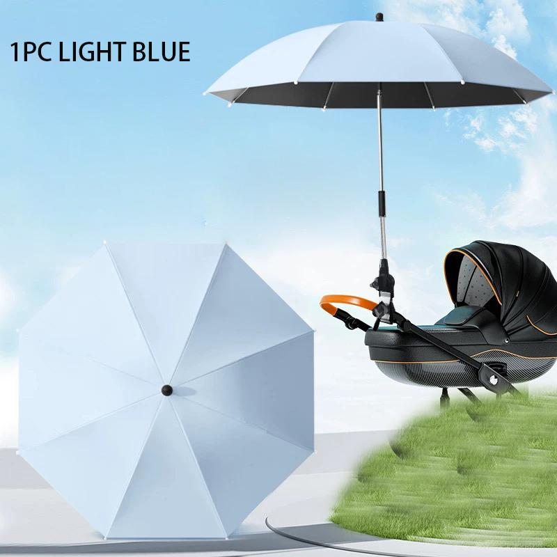 Umbrella For Stroller Foldable Trolley Shading Umbrella With Clamp Portable Travel Supplies Pushchair Attachment For Outdoor,1PC