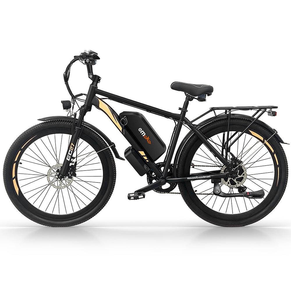 Elektrofahrrad EMOKO EC27 27" 500W Motor City Ebike Höchstgeschwindigkeit 45km/h 48V 25Ah Maximale Reichweite 100km Zuladung 120kg Schwarz