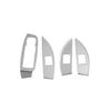 4pcs Silver Steel Car Window Lift Glass Switch Frame For Cadillac CT5 -