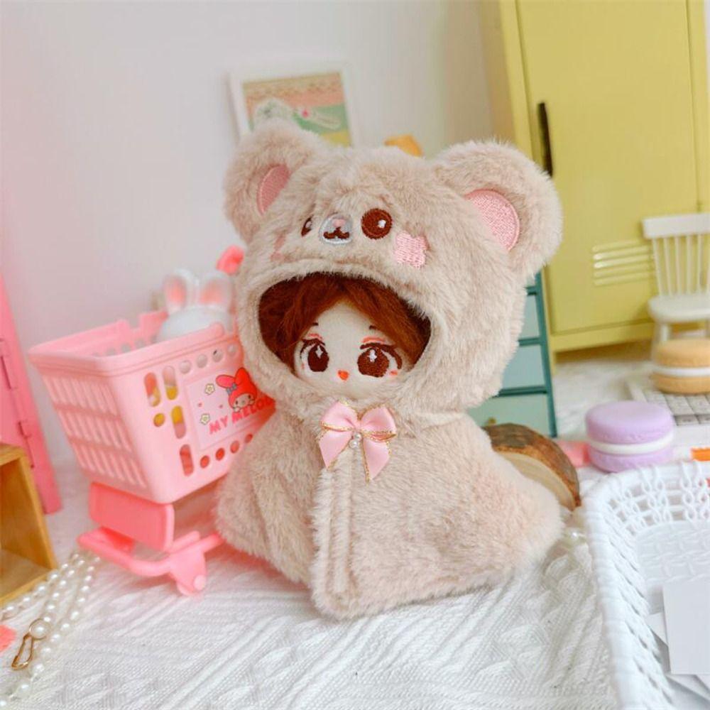 Plush Stuffed 10CM Doll Clothes Soft Idol Plush Doll Clothes Fashion Cartoon Cloak Birthday Gift