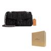 Coach Tabby 20 C metallico Charm Borsa in Denim e Pelle Napa Donna Borsa Argento Nero CR701-LHBLK