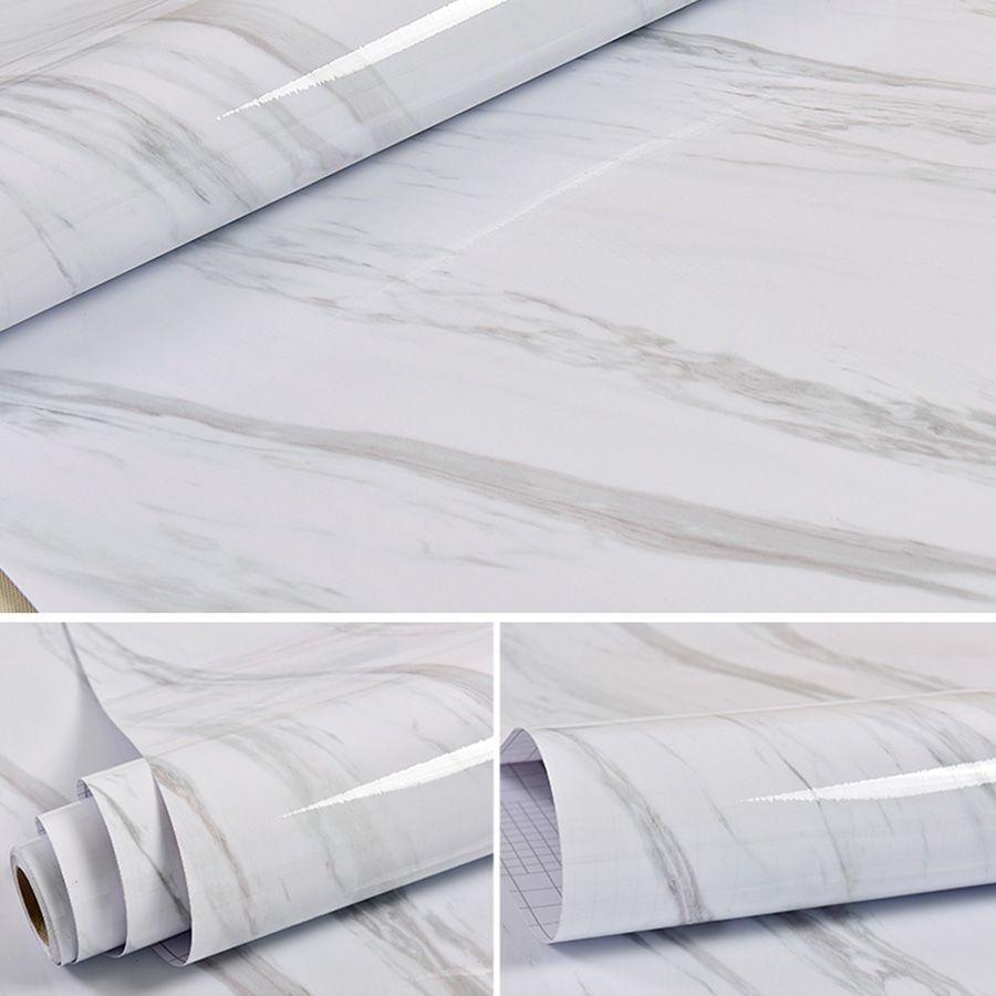 Waterproof Self-adhesive Wall Wallpaper High Temperature Resistance Peel and Stick Wallpaper White Wallpapers Home Decor Sticker